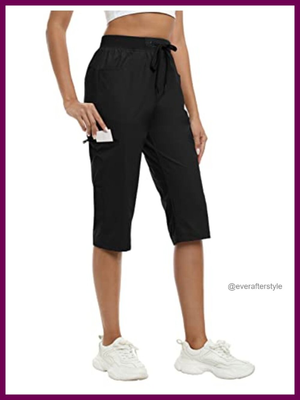 Women's Lightweight Ice Cool Capris with Zipper Pockets, Quick Dry Cargo Hiking